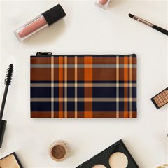 Tartan Background Fabric Design Pattern Cosmetic Bag (small)  by Simbadda