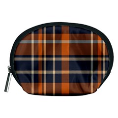 Tartan Background Fabric Design Pattern Accessory Pouches (medium)  by Simbadda