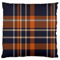 Tartan Background Fabric Design Pattern Large Flano Cushion Case (one Side) by Simbadda