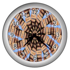 Manipulated Reality Of A Building Picture Wall Clocks (silver)  by Simbadda