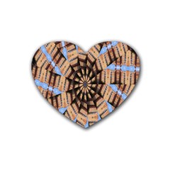 Manipulated Reality Of A Building Picture Heart Coaster (4 Pack)  by Simbadda