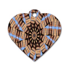 Manipulated Reality Of A Building Picture Dog Tag Heart (one Side) by Simbadda