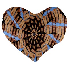 Manipulated Reality Of A Building Picture Large 19  Premium Heart Shape Cushions by Simbadda