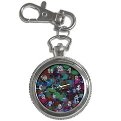 Dark Watercolor On Partial Image Of San Francisco City Mural Usa Key Chain Watches