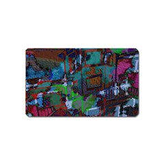 Dark Watercolor On Partial Image Of San Francisco City Mural Usa Magnet (Name Card)