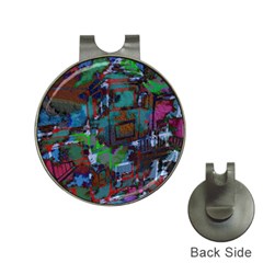 Dark Watercolor On Partial Image Of San Francisco City Mural Usa Hat Clips with Golf Markers