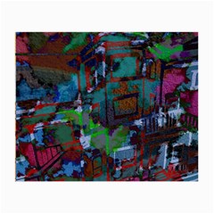 Dark Watercolor On Partial Image Of San Francisco City Mural Usa Small Glasses Cloth