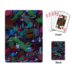 Dark Watercolor On Partial Image Of San Francisco City Mural Usa Playing Card