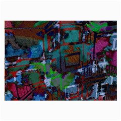 Dark Watercolor On Partial Image Of San Francisco City Mural Usa Large Glasses Cloth (2-Side)