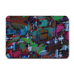 Dark Watercolor On Partial Image Of San Francisco City Mural Usa Small Doormat 