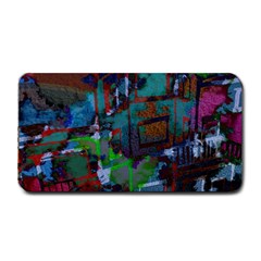 Dark Watercolor On Partial Image Of San Francisco City Mural Usa Medium Bar Mats