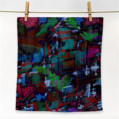 Dark Watercolor On Partial Image Of San Francisco City Mural Usa Face Towel