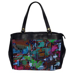 Dark Watercolor On Partial Image Of San Francisco City Mural Usa Office Handbags (2 Sides)  by Simbadda