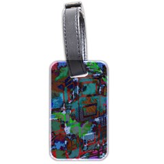 Dark Watercolor On Partial Image Of San Francisco City Mural Usa Luggage Tags (two Sides) by Simbadda