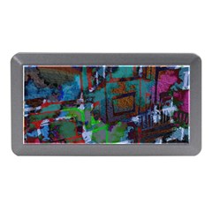 Dark Watercolor On Partial Image Of San Francisco City Mural Usa Memory Card Reader (Mini)