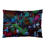 Dark Watercolor On Partial Image Of San Francisco City Mural Usa Pillow Case (Two Sides) Front