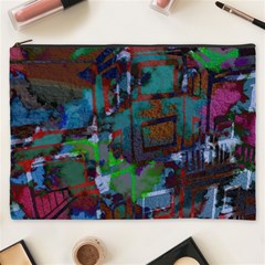 Dark Watercolor On Partial Image Of San Francisco City Mural Usa Cosmetic Bag (XXXL) 