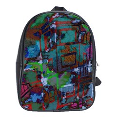 Dark Watercolor On Partial Image Of San Francisco City Mural Usa School Bags (XL) 