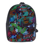 Dark Watercolor On Partial Image Of San Francisco City Mural Usa School Bags (XL)  Front