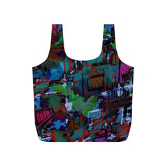 Dark Watercolor On Partial Image Of San Francisco City Mural Usa Full Print Recycle Bags (s)  by Simbadda