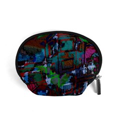 Dark Watercolor On Partial Image Of San Francisco City Mural Usa Accessory Pouches (Small) 