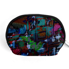 Dark Watercolor On Partial Image Of San Francisco City Mural Usa Accessory Pouches (Medium) 