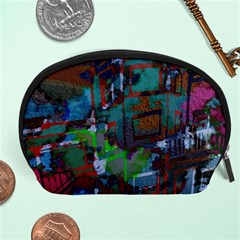 Dark Watercolor On Partial Image Of San Francisco City Mural Usa Accessory Pouches (Large) 