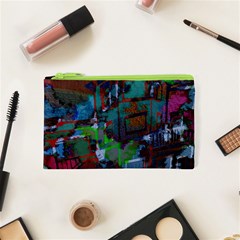 Dark Watercolor On Partial Image Of San Francisco City Mural Usa Cosmetic Bag (XS)