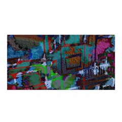 Dark Watercolor On Partial Image Of San Francisco City Mural Usa Satin Wrap