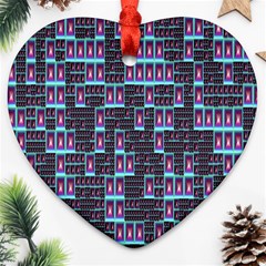 Techno Fractal Wallpaper Ornament (heart) by Simbadda