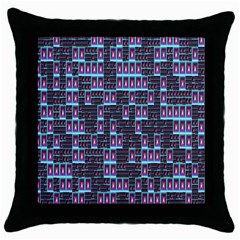 Techno Fractal Wallpaper Throw Pillow Case (black) by Simbadda