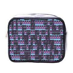 Techno Fractal Wallpaper Mini Toiletries Bags by Simbadda