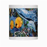 Colorful Aquatic Life Wall Mural White Mugs Center