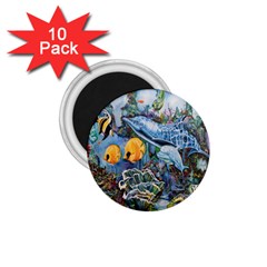 Colorful Aquatic Life Wall Mural 1 75  Magnets (10 Pack)  by Simbadda