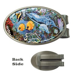 Colorful Aquatic Life Wall Mural Money Clips (oval)  by Simbadda