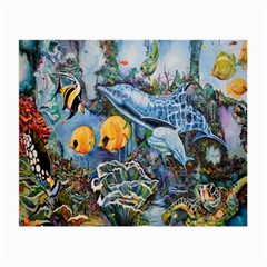 Colorful Aquatic Life Wall Mural Small Glasses Cloth