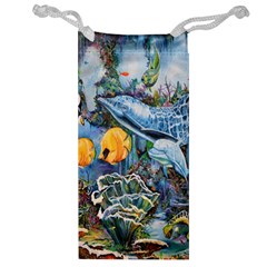 Colorful Aquatic Life Wall Mural Jewelry Bag by Simbadda