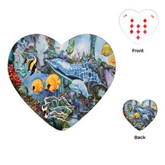 Colorful Aquatic Life Wall Mural Playing Cards (heart)  by Simbadda