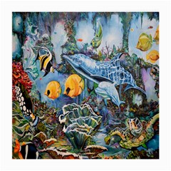 Colorful Aquatic Life Wall Mural Medium Glasses Cloth by Simbadda