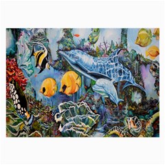 Colorful Aquatic Life Wall Mural Large Glasses Cloth by Simbadda