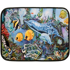 Colorful Aquatic Life Wall Mural Double Sided Fleece Blanket (mini)  by Simbadda