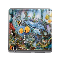 Colorful Aquatic Life Wall Mural Memory Card Reader (square) by Simbadda