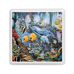 Colorful Aquatic Life Wall Mural Memory Card Reader (square)  by Simbadda