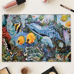 Colorful Aquatic Life Wall Mural Cosmetic Bag (xxl)  by Simbadda