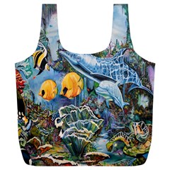 Colorful Aquatic Life Wall Mural Full Print Recycle Bags (l)  by Simbadda