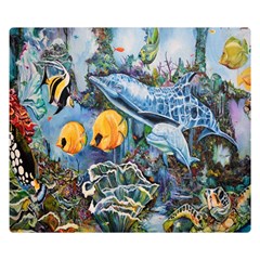 Colorful Aquatic Life Wall Mural Double Sided Flano Blanket (small)  by Simbadda