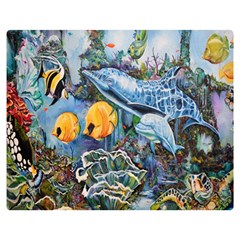 Colorful Aquatic Life Wall Mural Double Sided Flano Blanket (medium)  by Simbadda