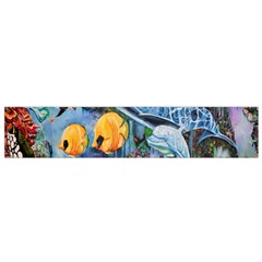 Colorful Aquatic Life Wall Mural Flano Scarf (small) by Simbadda