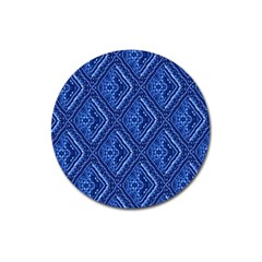 Blue Fractal Background Magnet 3  (round) by Simbadda