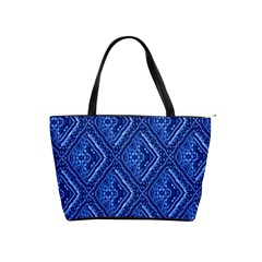 Blue Fractal Background Shoulder Handbags by Simbadda